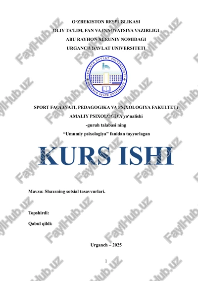 shaxsning sotsial tasavvurlari — DOCX