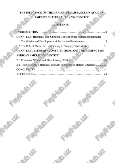the influence of the harlem renaissance on african american literature and identity — DOC