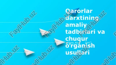 qarorlar darxtining amaliy tadbirlari va chuqur oʻrganish usullari — PPTX