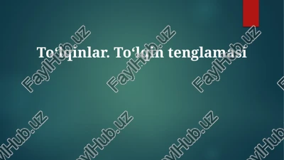 toʻlqinlar — PPTX
