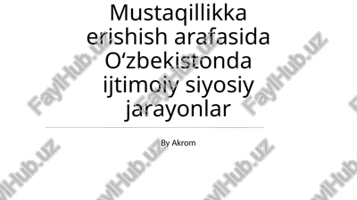 oʻzbekistonda ijtimoiy siyosiy jarayonlar — PPTX