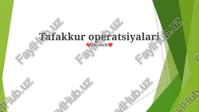 tafakkur operatsiyalari — PPTX
