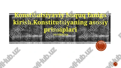konstitutsiyaviy huquq faniga kirish — PPTX