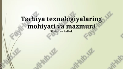 zamonaviy tarbiya texnologiyalari — PPTX