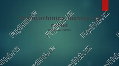 tarbiyachining shaxsiy ish rejasi — PPTX