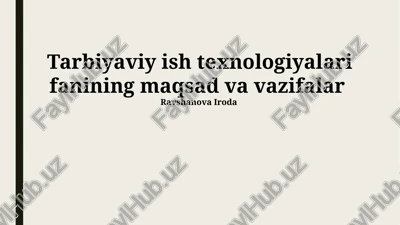 ta'lim texnologiyalari fanining maqsad va vazifalari — PPTX