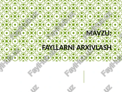 fayllarni arxivlash rar, zip, 7zip — PPT