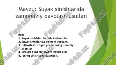 suyak sinishlarida zamonaviy davolash usullari — PPTX