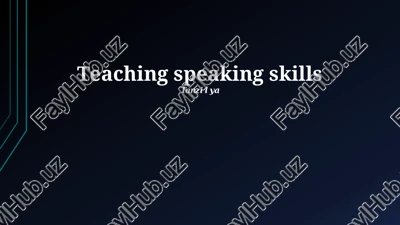 teaching speaking skills — PPTX