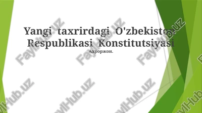 o'zbekiston respublikasi konstitutsiyasi — PPTX