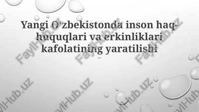 o'zbekistonda inson haq-huquqlari va erkinliklar — PPTX