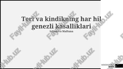 teri va kindikning har hil genezli kasalliklari — PPTX