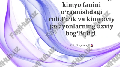 fizika: kimyoning asoslari — PPTX