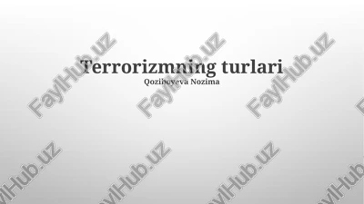 ekologik terrorizmning iqtisodiy zararlari — PPTX