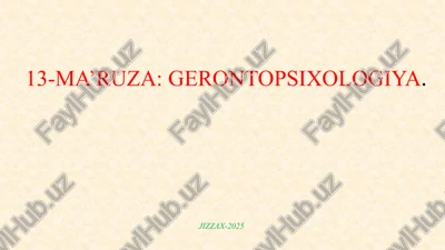 gerontopsixologiya — PPTX