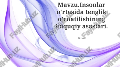 tenglik huquqlarining evolyutsiyasi — PPTX