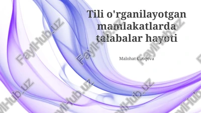 tili o'rganilayotgan mamlakatlarda talabalar hayoti — PPTX