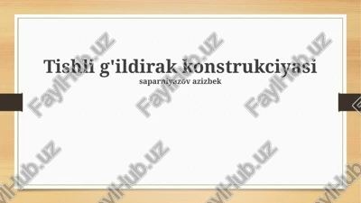 tishli g'ildirak konstrukciyasi — PPTX