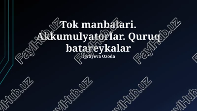 quruq elementli batareyalar — PPTX