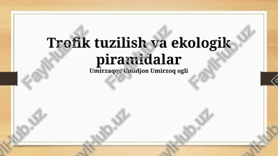 trofik tuzilish va ekologik piramidalar — PPTX