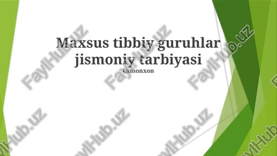 ixtisoslashgan tibbiy guruh jismoniy terapiyasi — PPTX