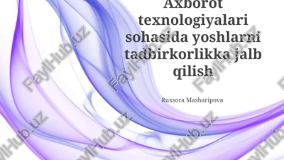texnologiya kuchi: yoshlikda tadbirkorlik nima uchun muhim? — PPTX