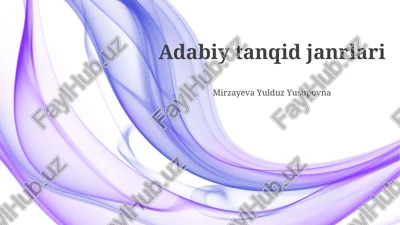 adabiy tanqid janrlari — PPTX