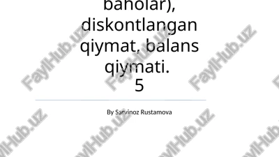 baholash va kalkulyatsiya — PPTX