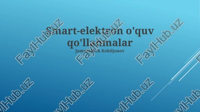 smart-elektron o'quv qo'llanmalar — PPTX