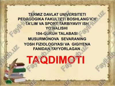 taqdimotlar/boshlang'ich ta'lim va sport tarbiyaviy ish yonalishi — PPTX