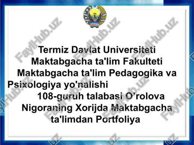 maktabgacha ta'limning xorijda rivojlanishi — PPTX
