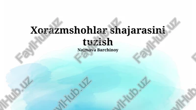 xorazmshohlar shajarasini tuzish — PPTX