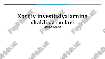 chet el investitsiyalari — PPTX