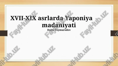 yaponiya madaniyati — PPTX