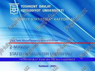 “statistika” fani bo'yicha taqdimot — PDF