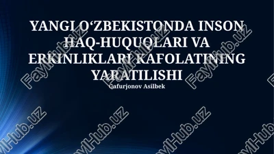 yangi o‘zbekistonda inson haq-huquqlari va erkinliklari kafolatining yaratilishi — PPTX