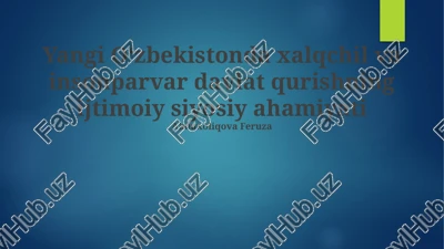 xalq farovonligi va huquqlarini taʼminlashdagi islohotlar — PPTX