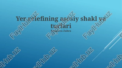 yer relefining asosiy shakl va turlari — PPTX