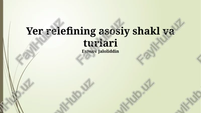 yer relefining asosiy shakl va turlari — PPTX