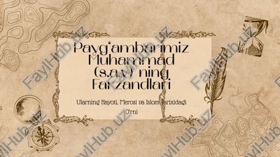 payg‘ambarimiz muhammad (s.a.v) ning farzandlari — PPTX