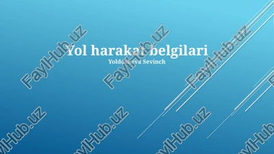 yo'l harakat belgilari — PPTX