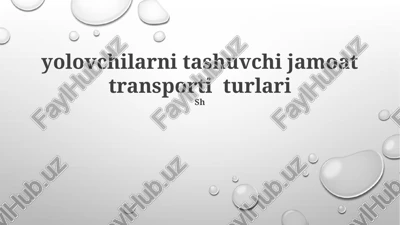 suv transporti turlari — PPTX