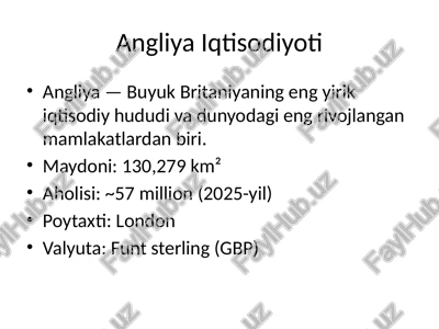 angliya iqtisodiyoti — PPTX
