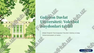 guliston davlat universiteti voleybol maydoni tahlili mavzusidagi mustaqil ish — PDF