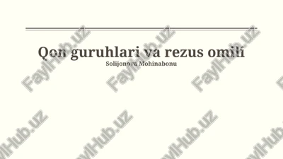 qon guruhlari va rezus omili — PPTX