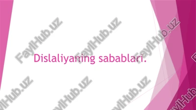 dislaliya chirish usullari — PPTX