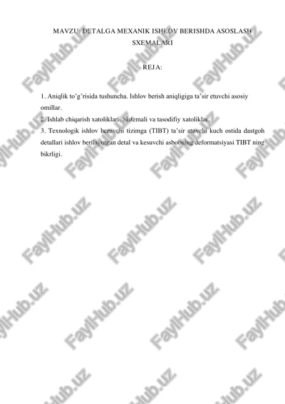 detalga mexanik ishlov berishda asoslash sxemalari — PDF