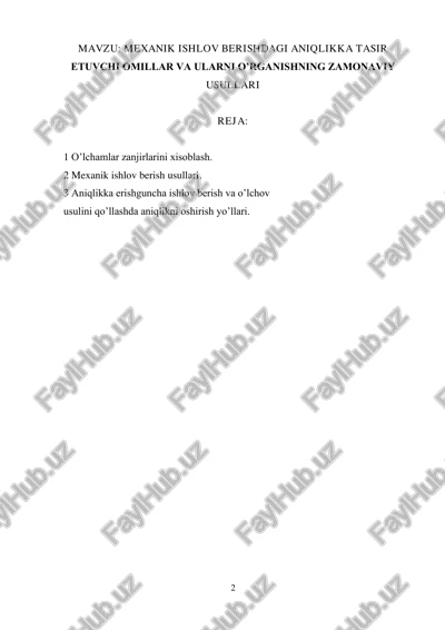 o’lchamlar zanjirlarini xisoblash — PDF