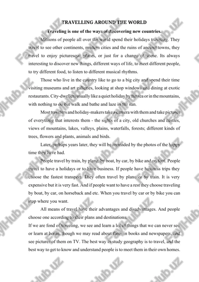 travelling around the world — DOCX