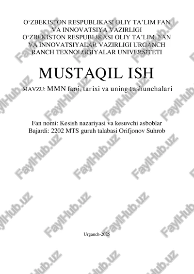 kesish nazariyasi va kesuvchi asboblar — PDF